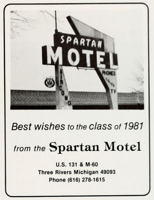 Spartan Motel - 1981 Yearbook Ad